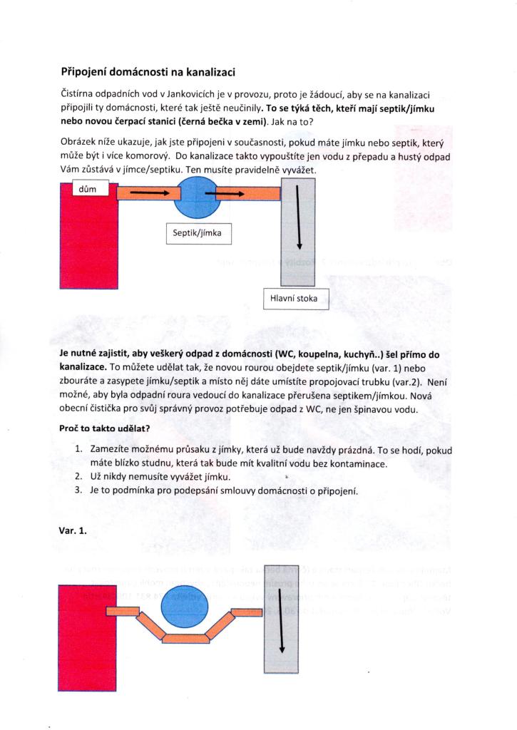 informace kanalizace 